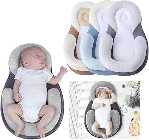 Portable Baby Bed, Adjustable Memory Foam for Newborns 0-6 Months, Travel Picnic Floor Bed, Super Soft Breathable (Blue)