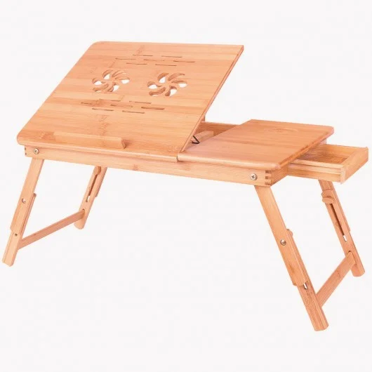 Portable Bamboo Laptop Desk Table with Drawer