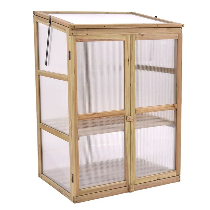 Portable Wooden Cold Frame Greenhouse