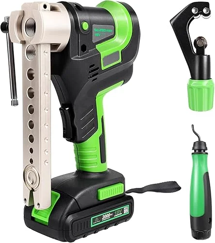 Power Flaring Tool Kit 3/4′ Max OD, 5 Sec Fast Flaring HVAC Eccentric Flaring Tool, Cordless Electric Single Flare Tool with Pipe Cutter & Deburrer, for Soft Copper/Aluminum/Brass Pipes