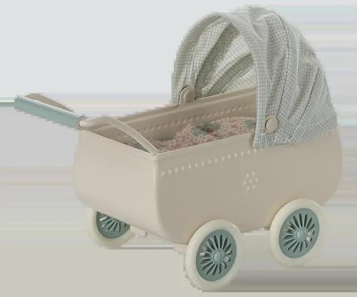 Pram with baby mouse – Mint