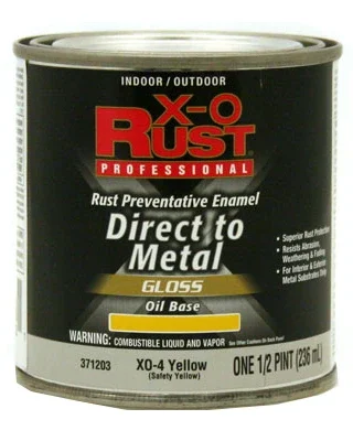 Premium Anti-rust Oil-base Enamel, Yellow Gloss, 1/2 Pt.