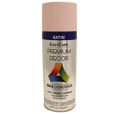 Premium Decor Spray Paint, Pink Pale, Satin, 12 Oz.