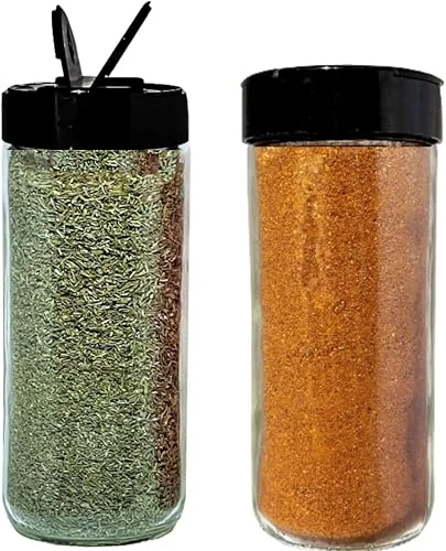 Premium Glass Spice Shakers – 16 oz Versatile Seasoning and Spice Dispenser with Sifting Lids for Popcorn, Cheese, Cinnamon, and Salt, Made in USA by JARMING COLLECTIONS