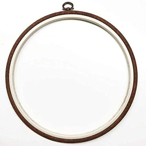 Premium Quality, Plastic Round Circle Embroidery Hoop with Imitated Wood Look Display Frame Look