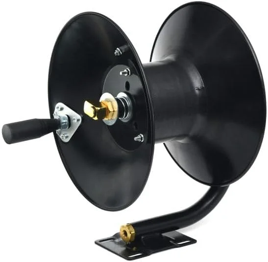 Pressure Washer Hose Reel Manual 100' w/o Hose Brass Swivel 3/8′ Inlet