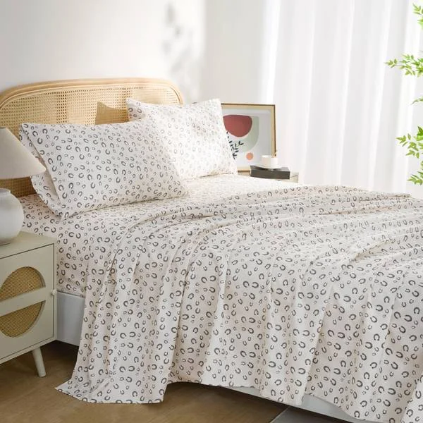 Printed Microfiber Queen Sheet Set