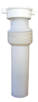 Pvc Kitchen Drain Flexible Extension Tube, White, 1-1/2 X 12 In.