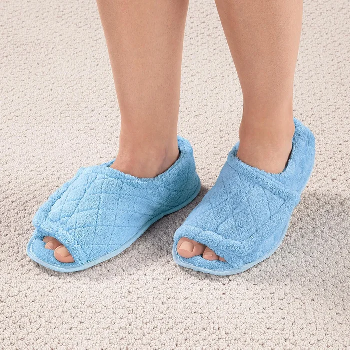 Quilted Chenille Adjustable Toe Slippers