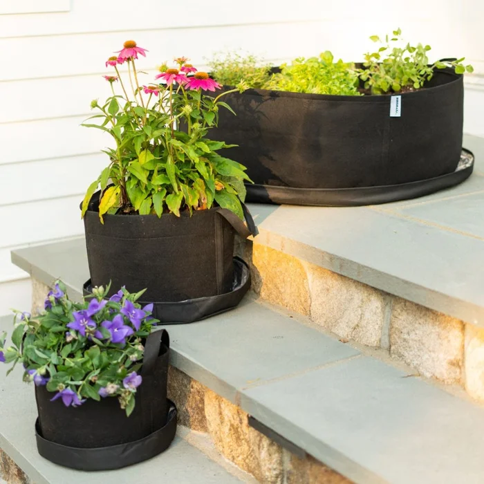 Raised Garden Bed Eco-Friendly Fabric Planter Bag with Saucer