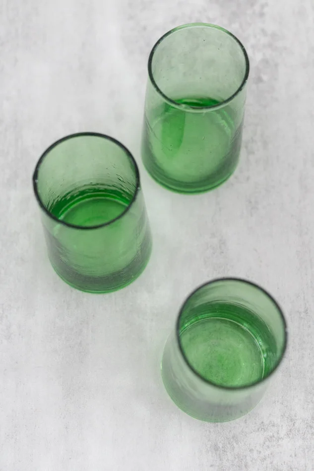 Recycled Mexican Drinking Glass in Green Glass