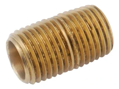 Red Brass Nipple, Lead Free, 3/8 X 2 In.