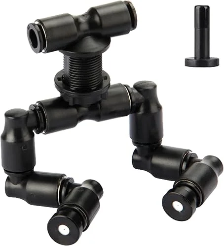 Reptile Mister Nozzles – T Double Misting Assembly，Reptile Misting Nozzles 1/4'', Reptile Fogger Fine Mist Nozzles for Reptile Terrarium, Paludarium, Vivarium, Plants, Amphibians, Tank