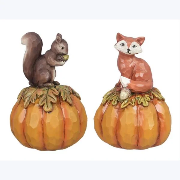 Resin Fox/Squirrel Tabletop Figurine Assortment