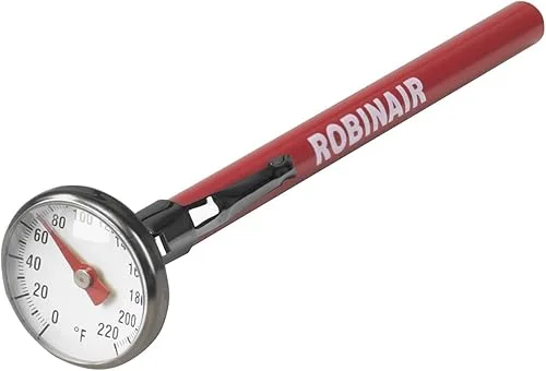 Robinair 10597 Dial Thermometer, 0° to +220°F, 1′ Face