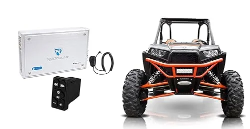 Rockville RXM-S20 1600w 4 Channel Amplifier+Bluetooth Controller for RZR/ATV/UTV