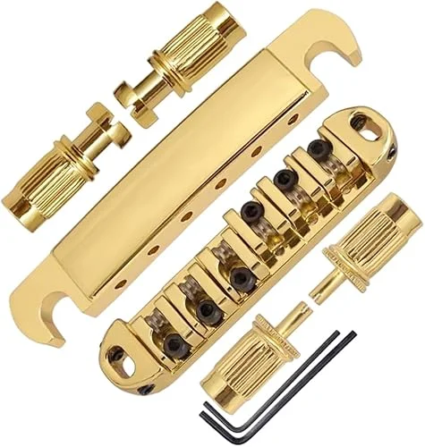 Roller Saddle Bridge ABR-1 Tune-o-matic Bridge Tailpiece Bridge For Les Paul Guitar (Gold)