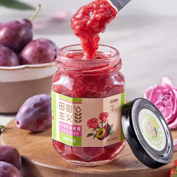 Rose & Plum Preserves Jam, 5.29 oz 【For Bread and Toast Baking】