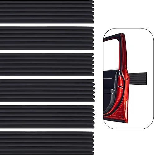 RUBBER BOND Garage Wall Protectors 6 Pack – 2.75×15 Inches Strong Self-Adhesive Rubber Bumper Protectors for Garage Walls – Anti-Scratch and Waterproof Garage Wall Protector (Black)