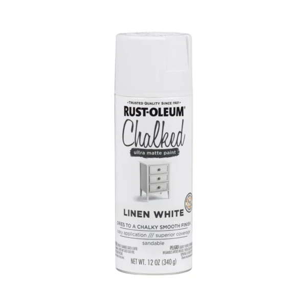 RUST-OLEUM 302591 Ultra Matte Spray Paint, Ultra Matte, Linen White, 12 oz, Aerosol Can