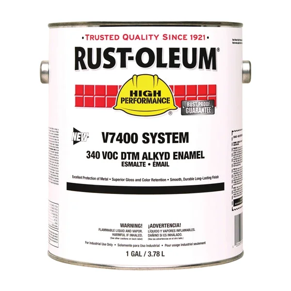 RUST-OLEUM HIGH PERFORMANCE V7400 System 340 VOC DTM 245477 Enamel, Safety Orange, 1 gal, Can