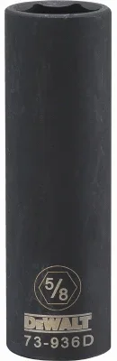 Sae Deep Impact Socket, 6-point, Black Oxide, 1/2 In. Drive, 5/8 In.