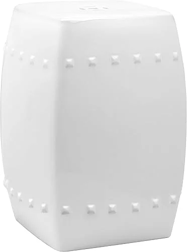 Safavieh Villa Glazed Ceramic Decorative Garden Stool, White