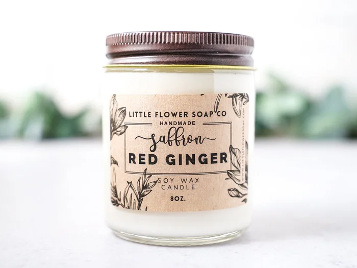Saffron and Red Ginger – 8oz Soy Wax Candle