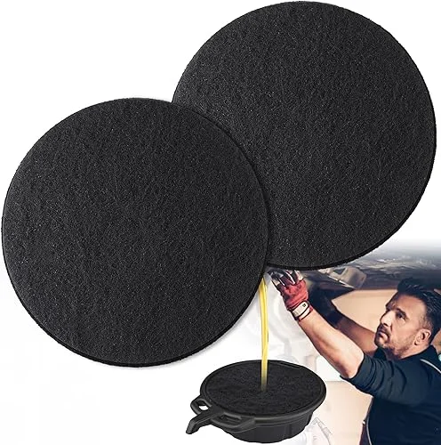 Saillong 2 Pcs 18'' Oil Splash Pad, Oil Drain Anti Splash Round Pad for Car Oil Changing Transmission Drain Pan, Black