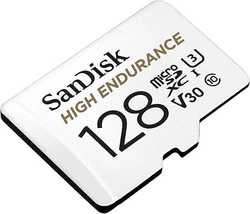 SanDisk 128GB High Endurance Video MicroSDXC Card with Adapter for Dash Cam and Home Monitoring systems – C10, U3, V30, 4K UHD, Micro SD Card – SDSQQNR-128G-GN6IA