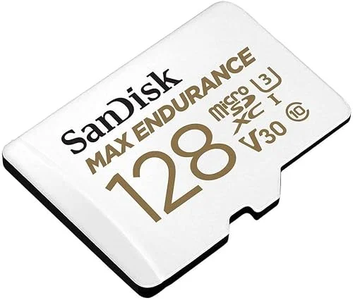 SanDisk 128GB MAX Endurance microSDXC Card with Adapter for Home Security Cameras and Dash cams – C10, U3, V30, 4K UHD, Micro SD Card – SDSQQVR-128G-GN6IA