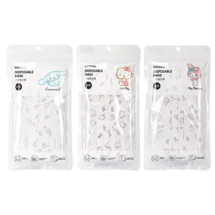 Sanrio cute female prints three layers of protection breathable Yuji dog + Kitty + Melody total 30 pieces of average siz