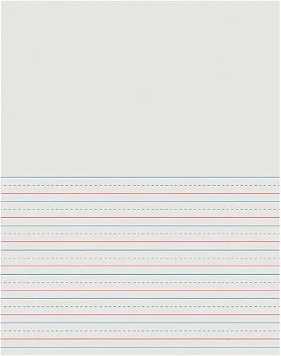 School Smart Red & Blue Storybook Paper, 1/2 Inch Ruled Short Way, 8-1/2 x 11 Inches, 500 Sheets,White