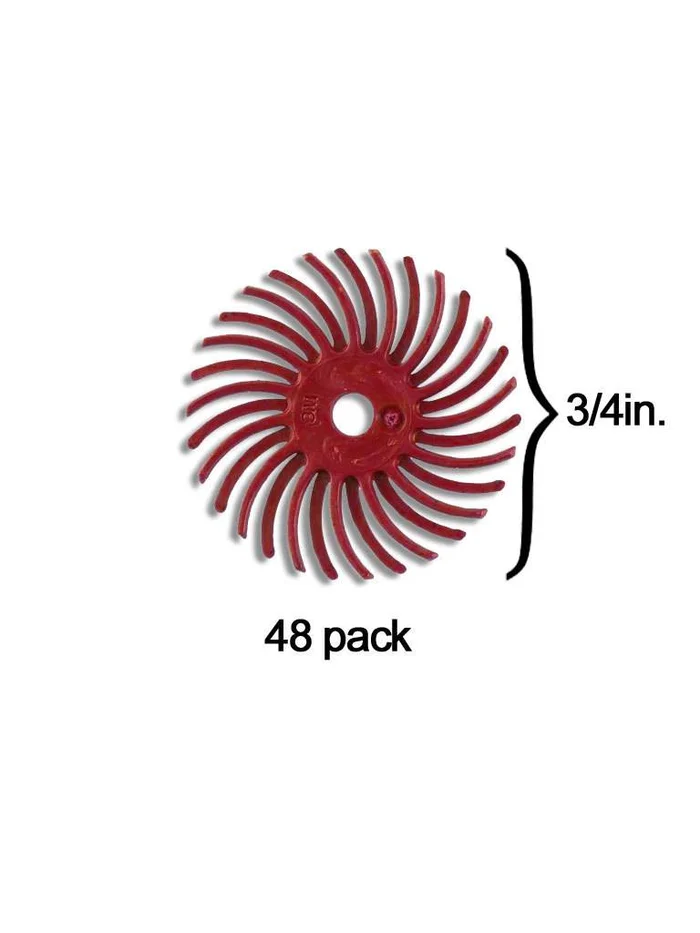 Scotch-Brite™ Radial Bristle Disc 3/4” Red 220Grit (48 Pack)