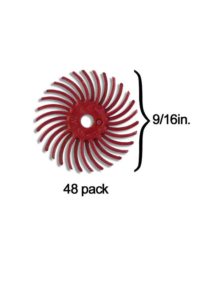 Scotch-Brite™ Radial Bristle Disc 9/16” Red 220Grit (48 Pack)