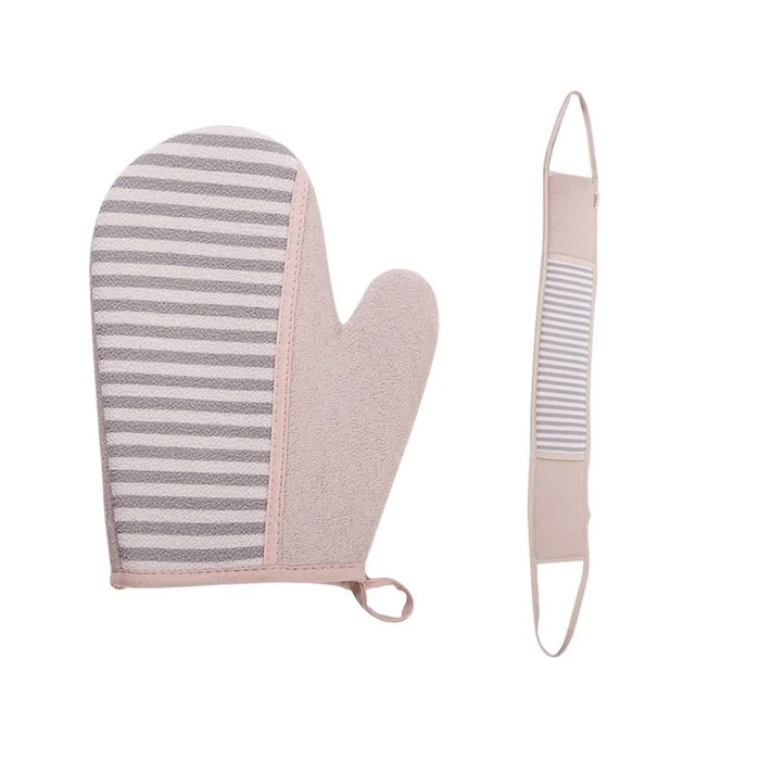 Scrubbing Towel Strong Mud And Dirt Double-sided Back Scrubbing Bath Towel Green 2 Pcs