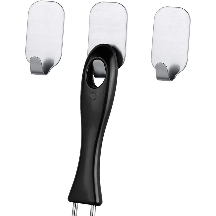 Self-Adhesive Multiuse Stainless Steel Wall Hanger Hook (3-Pack)