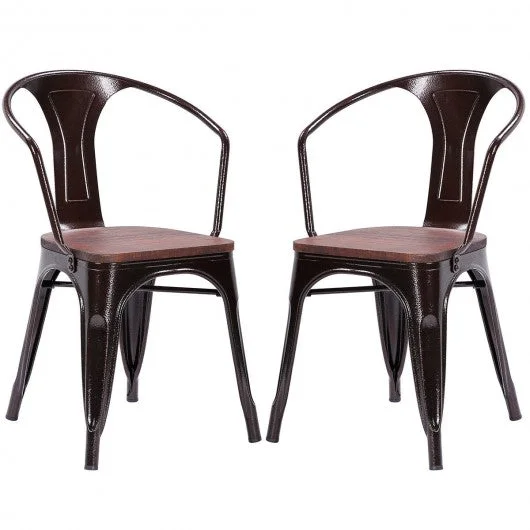 Set of 2 Tolix Style Armchair-Copper