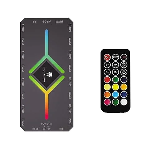 ShakingTank ARGB and PWM HUB 9 PortsFor A-RGB &PWM Case Fan Hub with Controller and SATA Power Input, Magnetic backplane Splitter 5V/3PIN ARGB Case Fan Hub Adapter PWM ARGB Fan