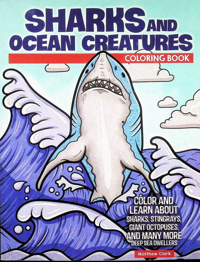 Sharks and Ocean Creatures Coloring Book