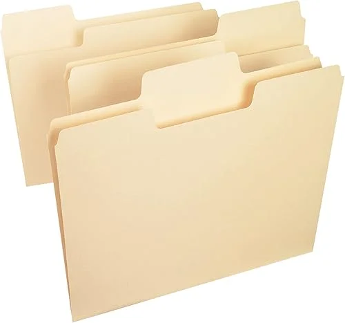 Smead SuperTab File Folder, Oversized 1/3-Cut Tab, Letter Size, Manila, 100 Per Box (10301)