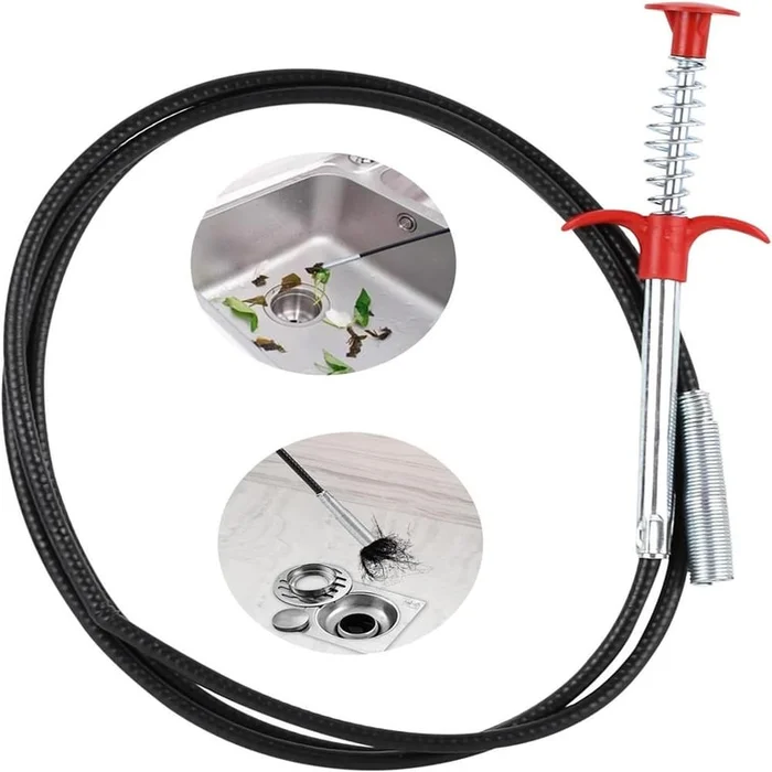 Snake Drain Hair Removal Tool Clog Remover Gutter Cleaner for Toilet Sewer Shower Kitchen Bathroom Tub Clogged Opener, 1 pack