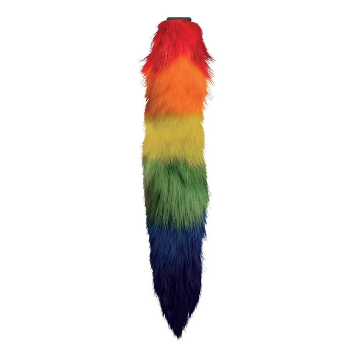 Snap-On 16.5″ Rainbow Fox Tail for Anal Plug