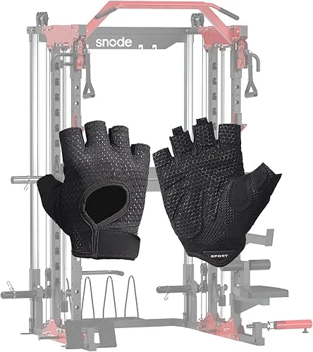 SNODE Workout Gloves for ALL10 Smith Machine 2000LB Weight Capacity, Home Gym System, All-in-One Multi-Function Power Rack with Adjustable Cable Crossover System(Acc Without Smith Machine)