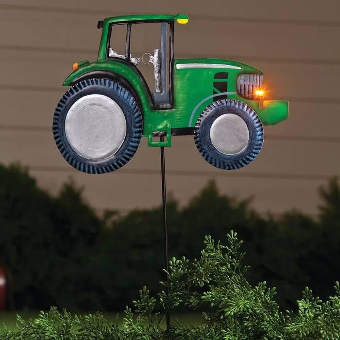 Solar Metal Tractor Yard Stake by Fox River Creations™