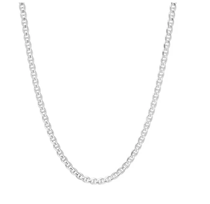 Solid 925 Sterling Silver Flat Mariner/Anchor Link Chain