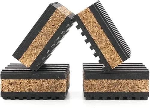 Sound Isolation Pads. Cork Pads for Turntables to Reduce Vibration & Skipping (1′ Pack of 4)