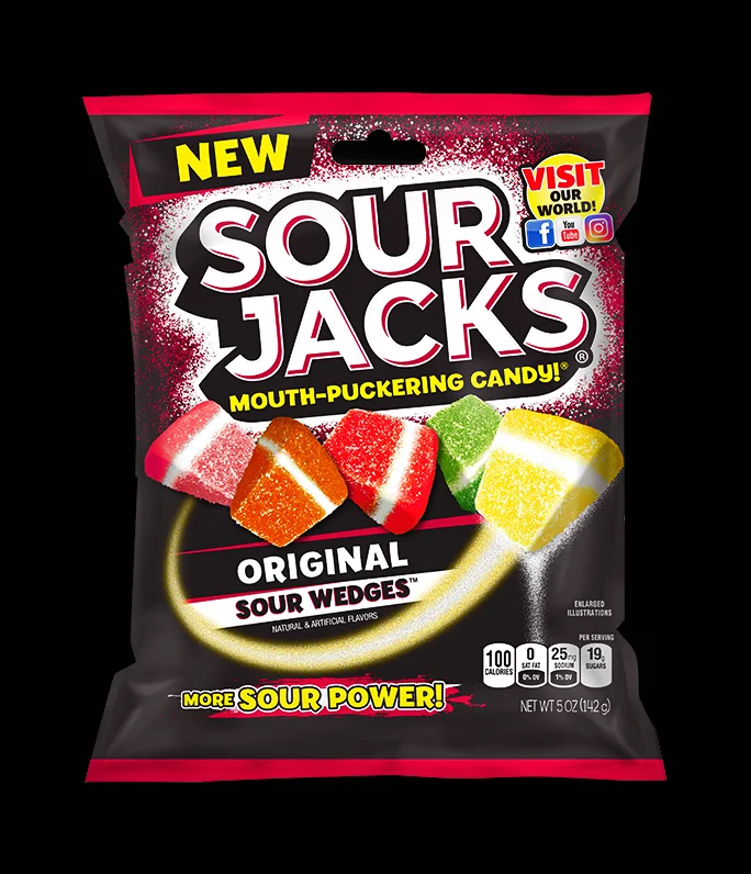 Sour Jacks Original Sour Wedges Candy, 5 Ounce