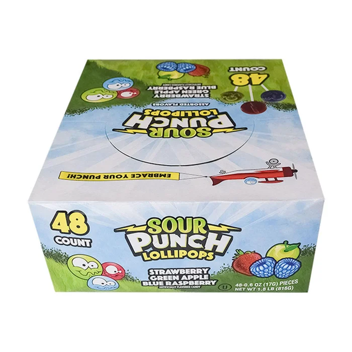SOUR PUNCH LOLLIPOPS 48 Count Per Box