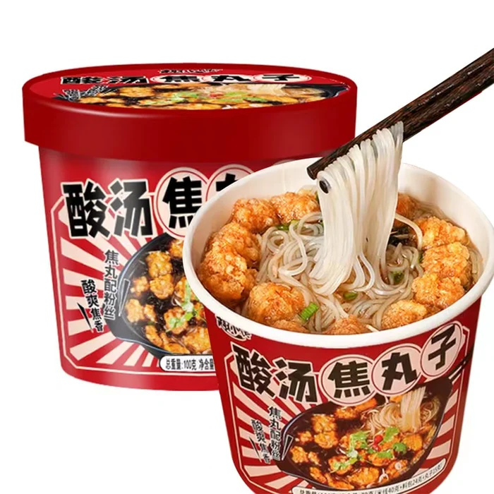 Sour soup crispy meatballs and vermicelli soup 100g